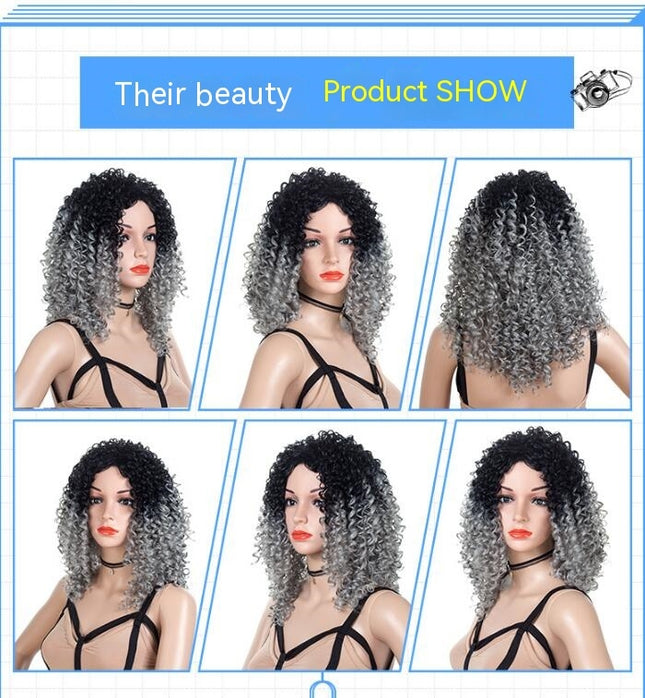 Wigs for Women Short Afro Curly Wigs for Black Women, Fluffy Wavy Synthetic Wig Natural with Wig