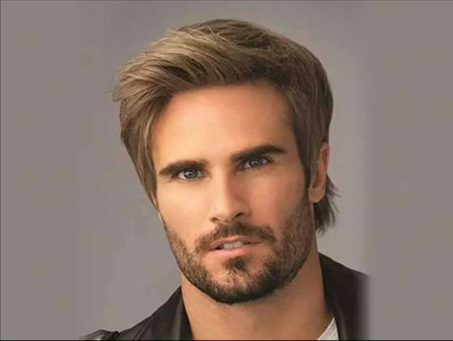 Mens Wig, Short Hair Wig Synthetic Wigs, Halloween Wigs for Men Realistic Wig Caps Men's Costume Wig