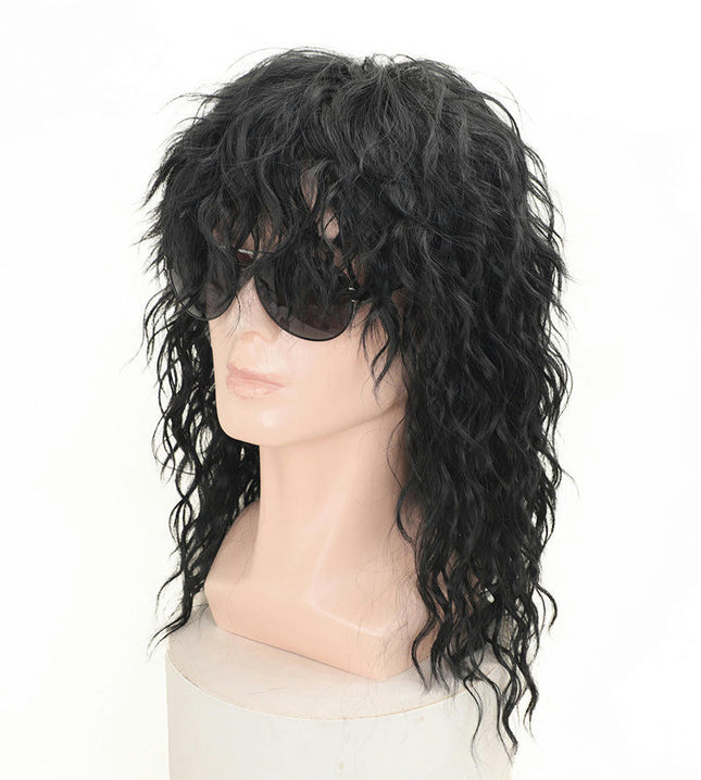 Synthetic Hair Wigs Wigs with Bangs for Men 70s 80s Costumes Rocking Wig Punk Wig Curly Wig
