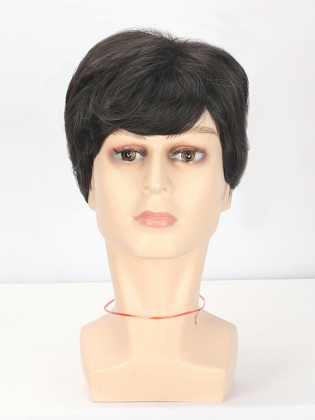 Synthetic Wigs with Bangs for Men fluffy short curly wig Natural Short Bob Curly Men Fluffy Party
