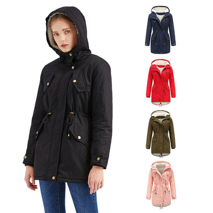 Women's Winter Coats Fleece Lined Parka Jacket Hooded Long Warm Parka Coat