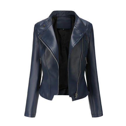 Women's Faux Leather Jacket - Moto Biker Short Coat Casual Jackets