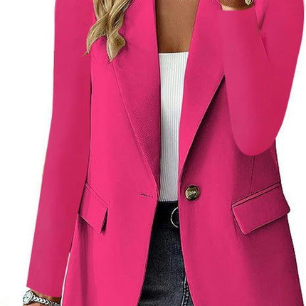 Women's Casual Long Sleeve Blazers Solid Color Blazer Work Office Open Front Blazer Jacket