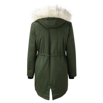 Women's Winter Thicken Coat Warm Faux Fur Hood Parka Jacket