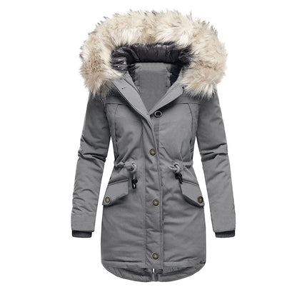Women's Winter Thicken Coat Warm Faux Fur Hood Parka Jacket