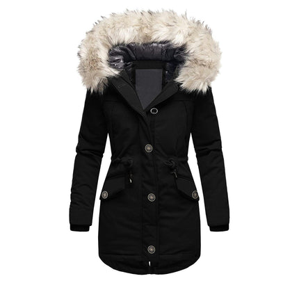 Women's Winter Thicken Coat Warm Faux Fur Hood Parka Jacket