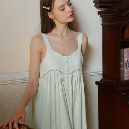 Women's Nightgowns Long Sleeveless Night gown Soft Ladies Nightdress