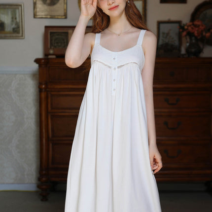 Women's Nightgowns Long Sleeveless Night gown Soft Ladies Nightdress