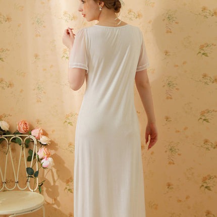 Women's Victorian Princess Nightgown Short Sleeve Nightdress Vintage Nightgowns