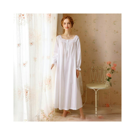 Women's Vintage Victorian Nightgown Long Sleeve Sleepwear Lounge Dress