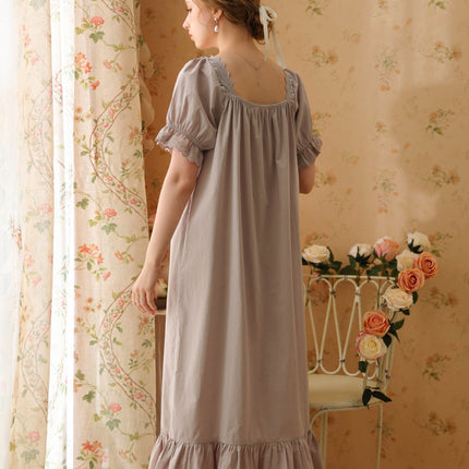 Women's Vintage Nightgown Lace Sleepwear Long Nightdress
