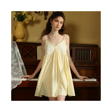 Women's Lace Nightgown Sexy Sleeveless Sleep Dress Victorian Nightdress