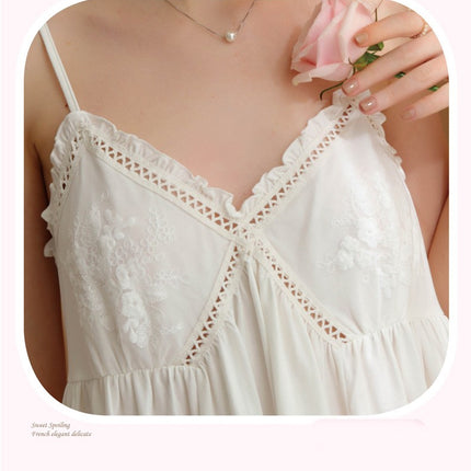 Women's Lace Nightgown Sexy Sleeveless Sleep Dress Victorian Nightdress
