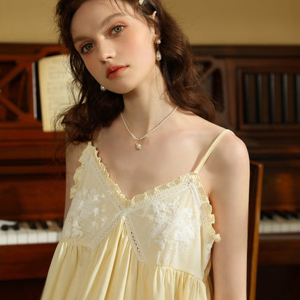 Women's Lace Nightgown Sexy Sleeveless Sleep Dress Victorian Nightdress
