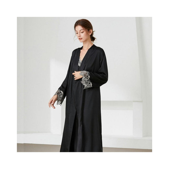 Women's Satin Kimono Robes Nightgown and Lace Cami Sleepwear