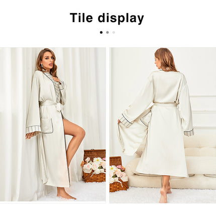 Women's Long Silk Robes Lightweight Satin Robes Sleepwear