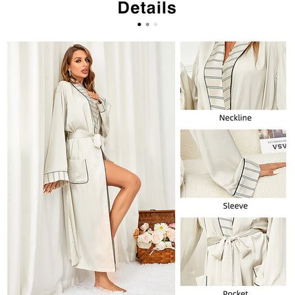 Women's Long Silk Robes Lightweight Satin Robes Sleepwear