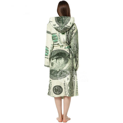 Women Fleece Robe Long Soft Plush Bathrobe with Pockets