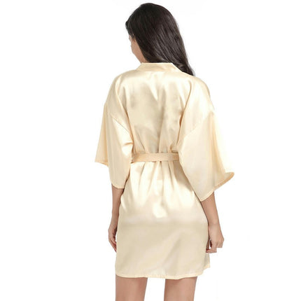 Women's Satin Robe Kimono Bathrobes for Bride Bridesmaid Wedding Party Robes-A2