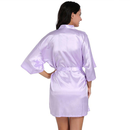 Women's Satin Robe Kimono Bathrobes for Bride Bridesmaid Wedding Party Robes-A2