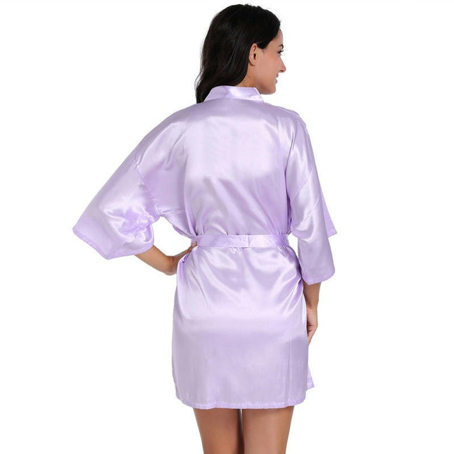 Women's Satin Robe Kimono Bathrobes for Bride Bridesmaid Wedding Party Robes-A2
