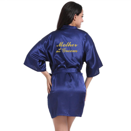 Women's Satin Robe Kimono Bathrobes for Bride Bridesmaid Wedding Party Robes-A3