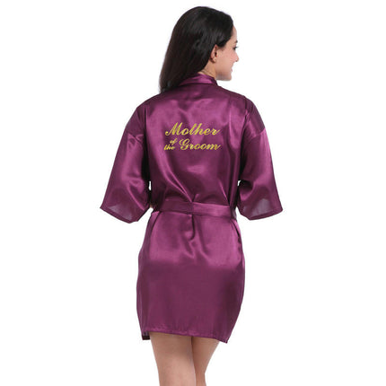 Women's Satin Robe Kimono Bathrobes for Bride Bridesmaid Wedding Party Robes-A3