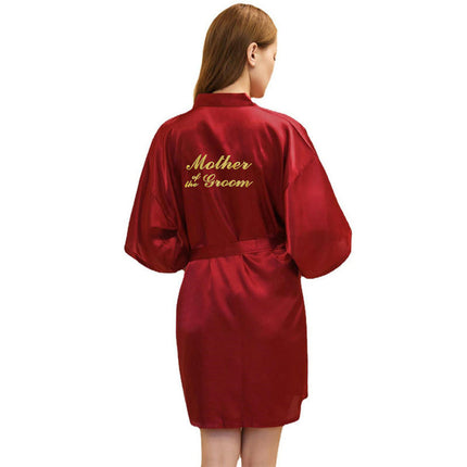 Women's Satin Robe Kimono Bathrobes for Bride Bridesmaid Wedding Party Robes-A3