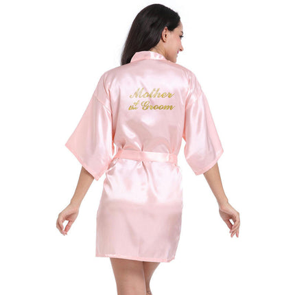 Women's Satin Robe Kimono Bathrobes for Bride Bridesmaid Wedding Party Robes-A3