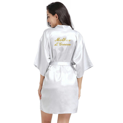 Women's Satin Robe Kimono Bathrobes for Bride Bridesmaid Wedding Party Robes-A3