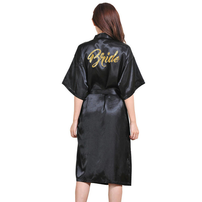 Women's Satin Kimono Robes Bridesmaid Wedding Robes Silky Long Bathrobes