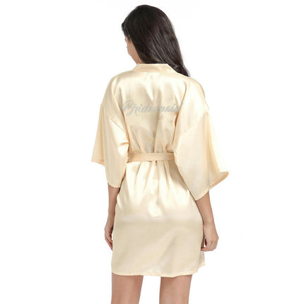 Women's Satin Robe Kimono Bathrobes for Bride Bridesmaid Wedding Party Robes-A4