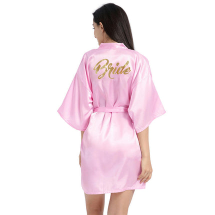 Women's Satin Robe Kimono Bathrobes for Bride Bridesmaid Wedding Party Robes-A8