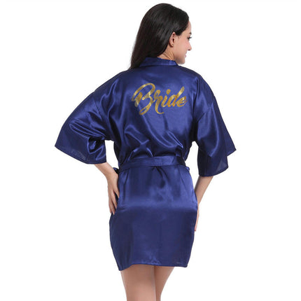Women's Satin Robe Kimono Bathrobes for Bride Bridesmaid Wedding Party Robes-A8