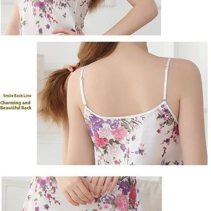 Women's Satin Silk Nightgown Sleepwear Spaghetti Strap Chemise Nightdress