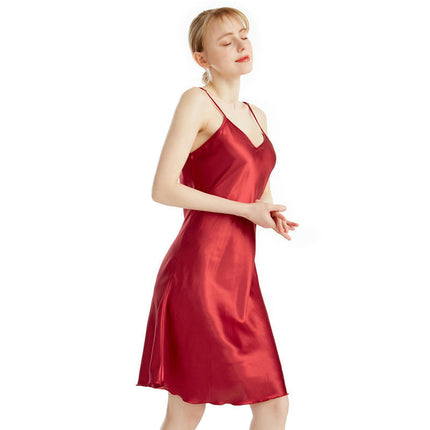 Women's Satin Spaghetti Strap Chemise Sleep Dress Soft Sleepwear