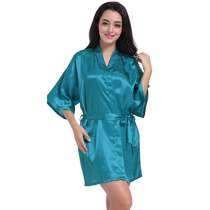 Women's Satin Robes Party Silky Robes Soft Kimono Bathrobe