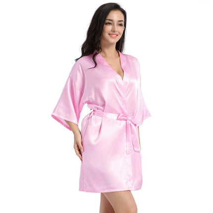 Women's Satin Robes Party Silky Robes Soft Kimono Bathrobe