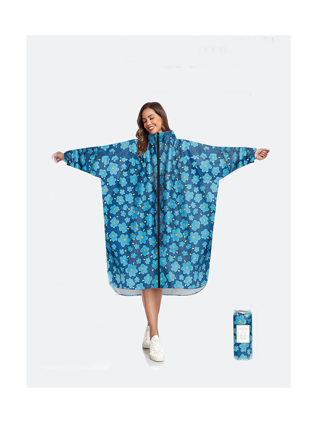 Rain Poncho Jacket Raincoats Coat for Adults Hooded Waterproof Women's Raincoats with Zipper