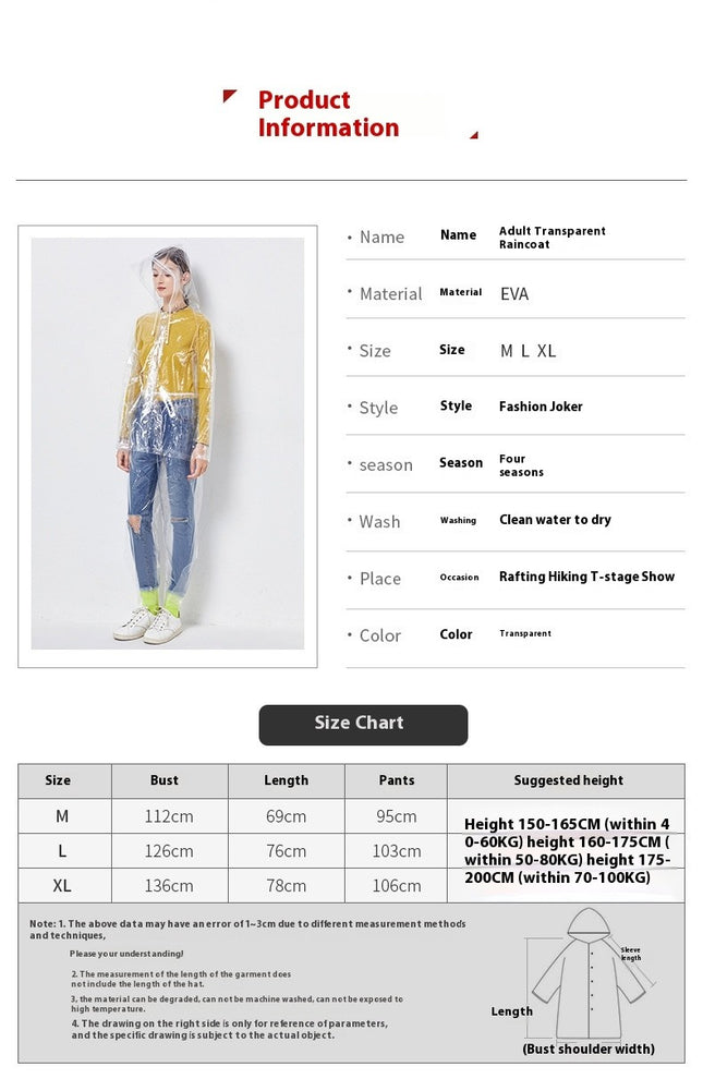 Raincoats Women's Raincoat Lightweight Transparent Rainwear Waterproof Raincoats with Hood