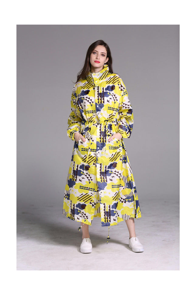 Women's Raincoats Long Waterproof Raincoat Poncho with Pocket windbreaker Jacket for Outdoor