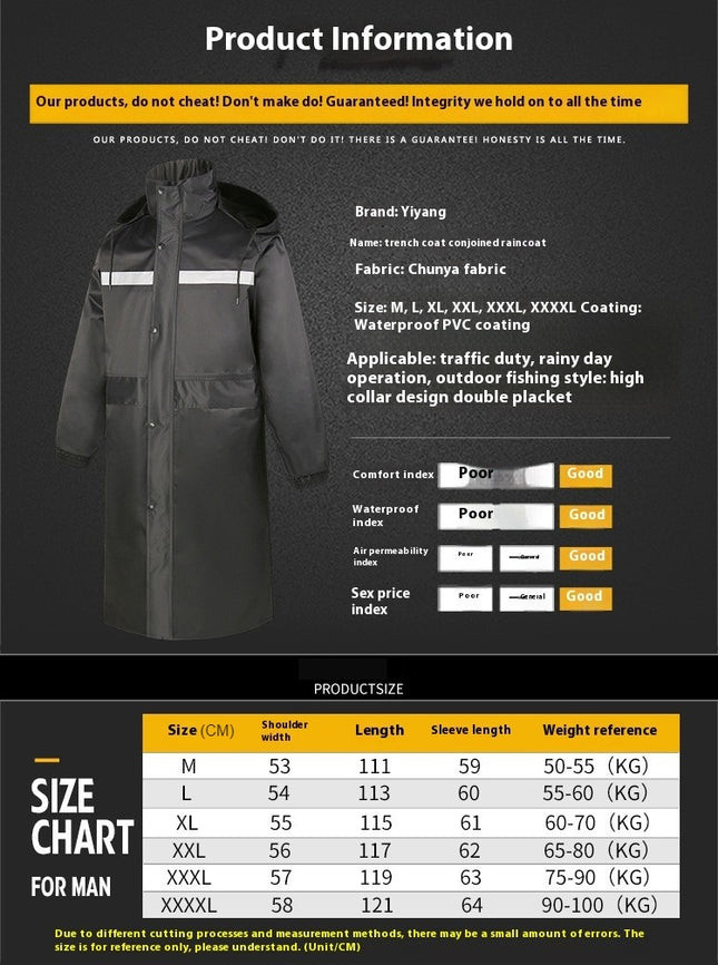 Men's Raincoats Long Rain Jacket Hooded Rain Poncho Waterproof Poncho Lightweight Unisex Raincoat for Outdoor