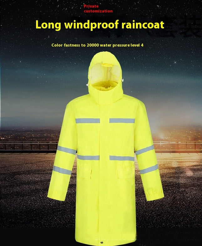 Men's Raincoats Long Reflective Rain Jacket Hood Rain Poncho Waterproof Poncho Raincoat for Outdoor