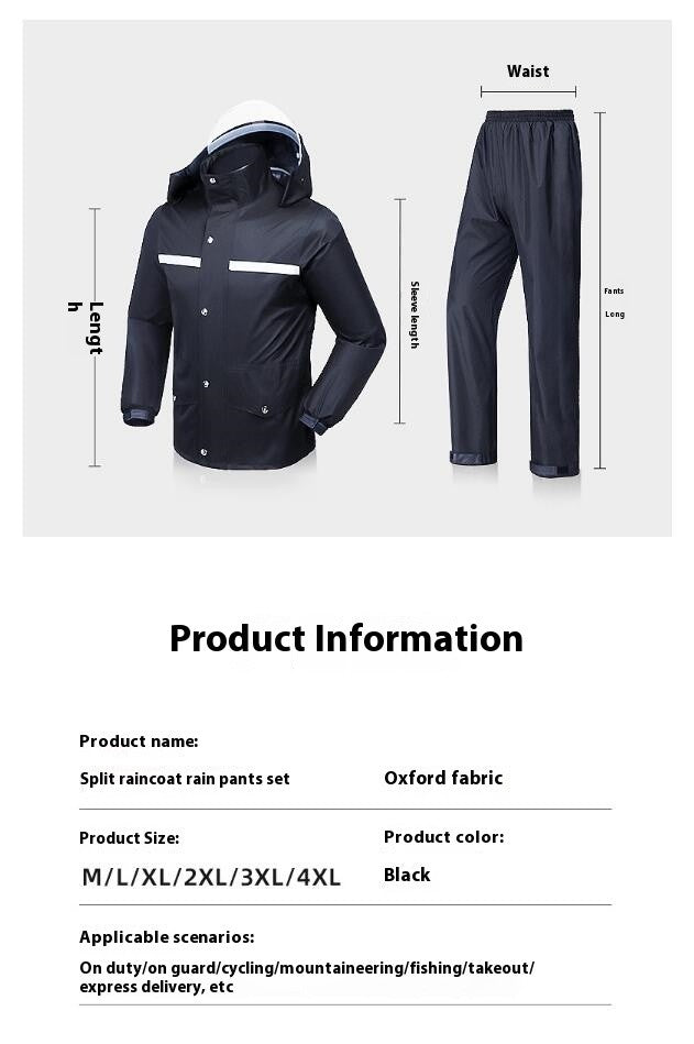 Outdoor Rain suit, Reflective Raincoat Lightweight Rain Gear, Waterproof Rain Jacket with Pants