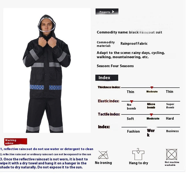 Reflective Raincoat Rain Suit for Men Women Lightweight Waterproof Raincoats Jackets and Pants