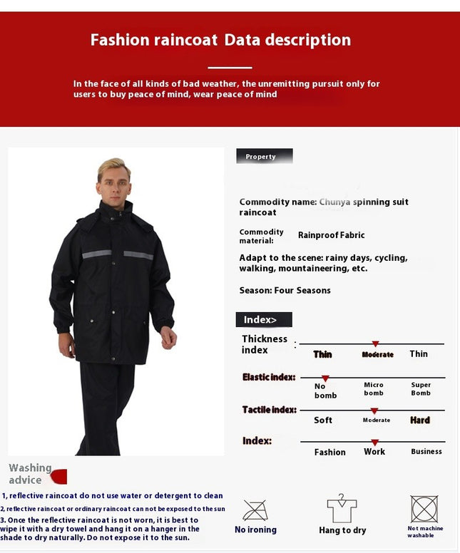 Reflective Raincoat Rain Suit for Men Women Lightweight Waterproof Raincoats Jackets and Pants-A