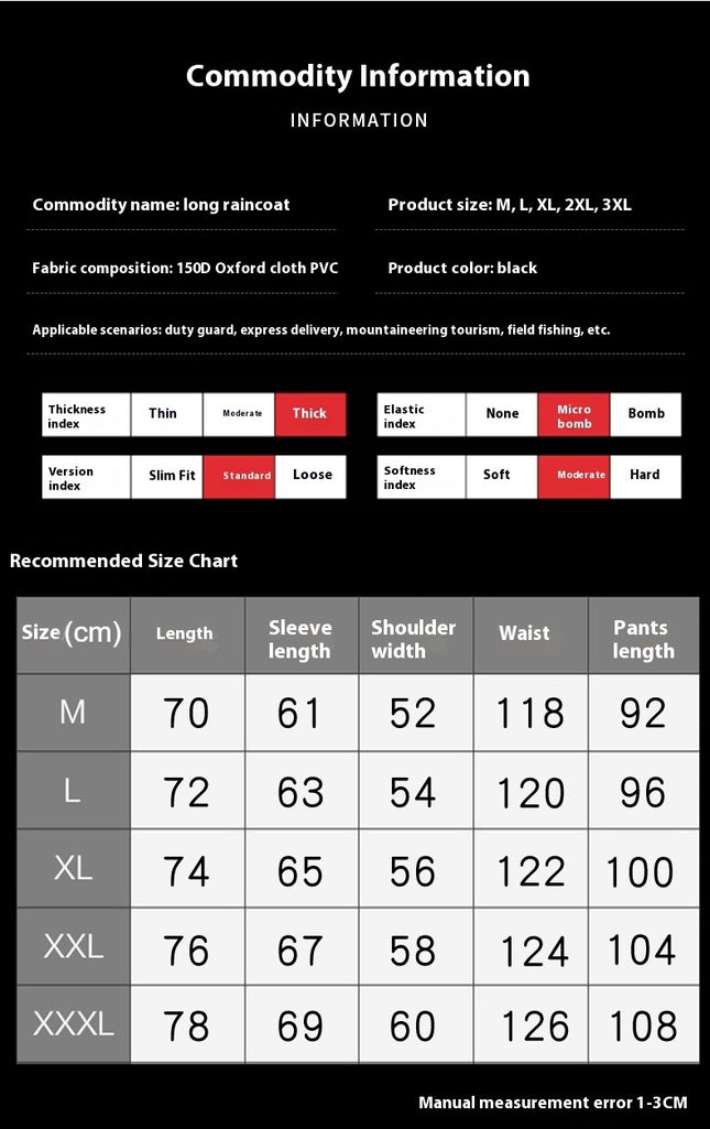 Raincoat Waterproof Men's Long Rain Jacket Lightweight Reflective Raincoats with Hood