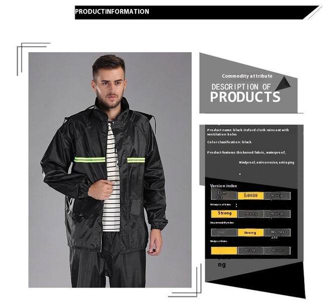 Ultra-Lite Rain Suit for Men Waterproof Protective Rain Coat with Pants 2 Pieces Rain Raincoat