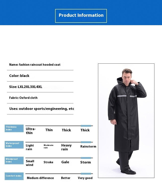 Men's Raincoats Men'S Long Hooded Safety Rain Jacket Waterproof Emergency Raincoat Poncho