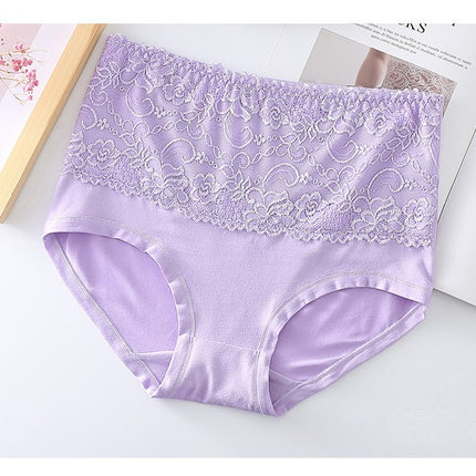 Women's Lace High Waist Bikini Panties Soft Stretch Briefs 3 Pack